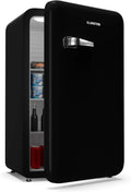Klarstein Kühlschrank, Fassungsvermögen 112L, Audrey Evo Retro, Wendetür, in Schwarz, Leise 40 dB, 0–10 °C Thermostat, Ohne Gefrierfach