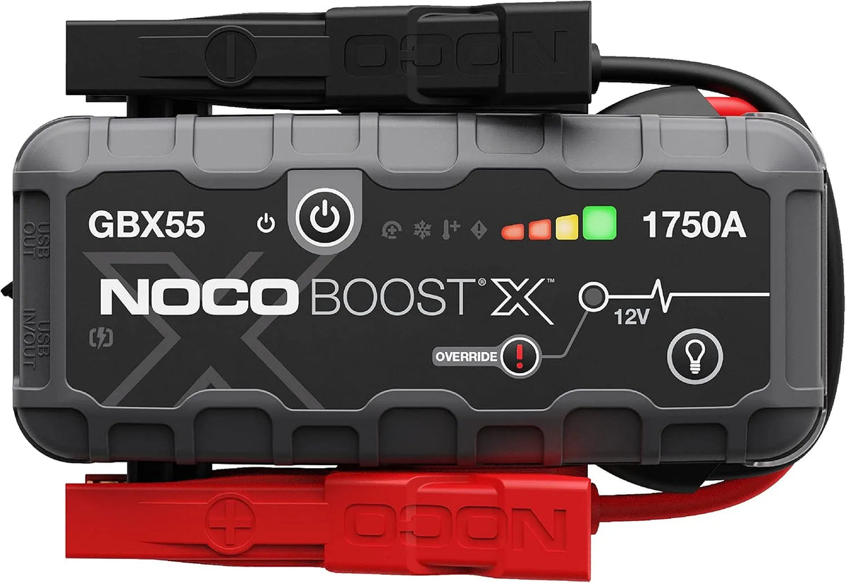 Modell X: 1750A UltraSafe Starthilfe Powerbank GBX55 NOCO Boost, Spannung 12V Lithium-Starthilfegerät & Starterkabel