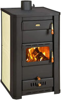 Holzofen W21, Festbrennstoffofen, Prity S3 für Zentralheizung, Gewicht 5,0 kg, in Schwarz, Beige