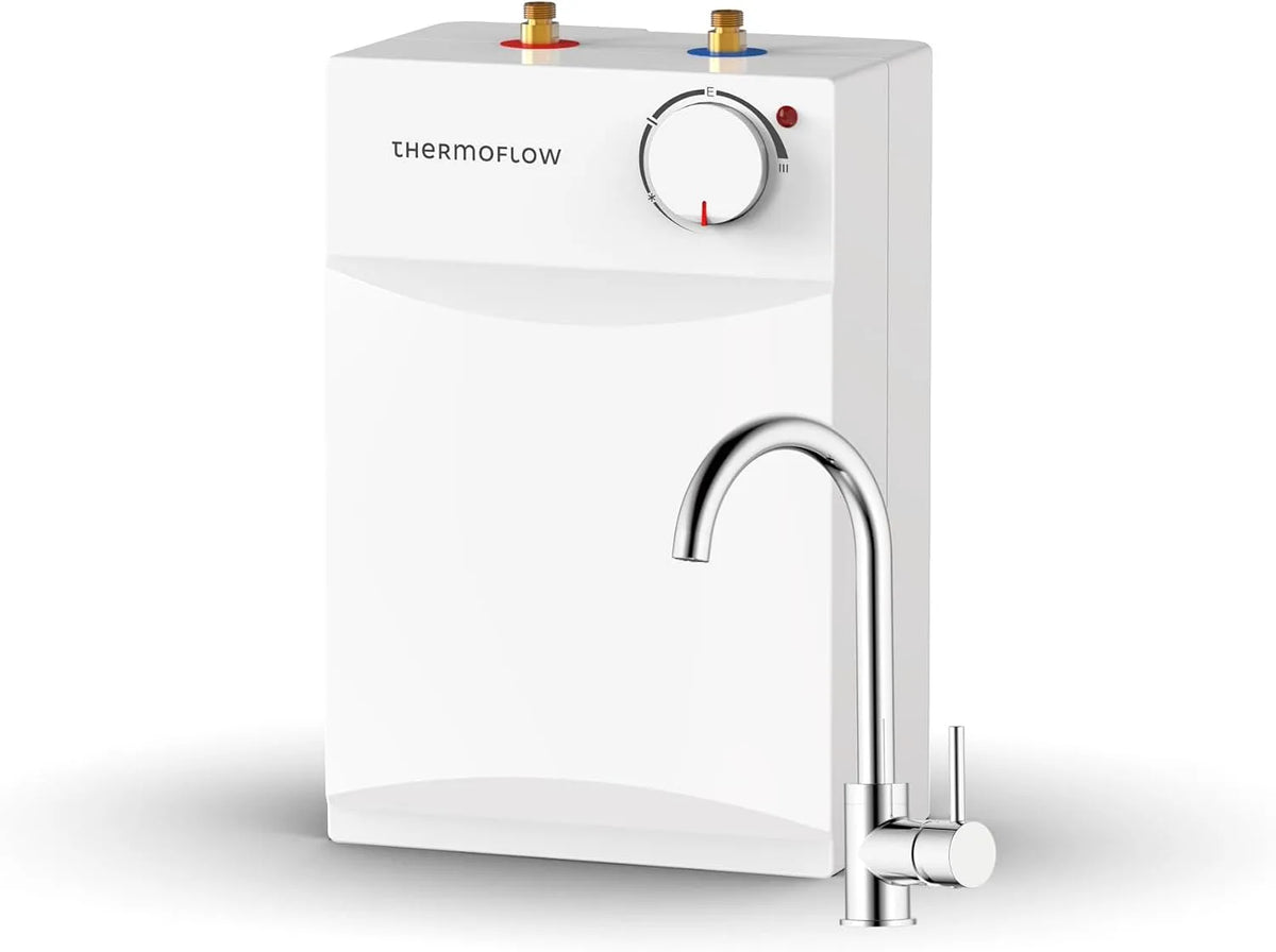 Modell 5 Set Ovalis Untertischspeicher inklusive. Niederdruckarmatur UT5SetOvalis Thermoflow UT, Warmwasserboiler 5L Speichervolumen, 35-75 °C