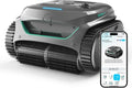 Poolroboter, 3-Fach Motor, Doppelfiltration, Wandkletter & Wasserlinie, Farbe Grau-Grün Farbe Grau, 180 Min, Starke Saugkraft, App