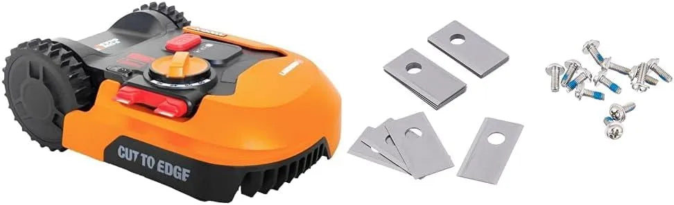 Worx WR165E WA0190, Bluetooth und schwimmendem Mähdeck Landroid Ersatzmesser, Landroid Plus Mähroboter für kleine Gärten bis 500 qm mit WLAN