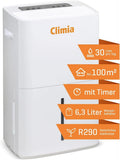 Luftentfeuchter CTK 240, max. 30 l/Tag, geeignet für Räume bis 230 m3, W-LAN Modul, Climia elektrischer Bautrockner mit ökologischem Kühlmittel