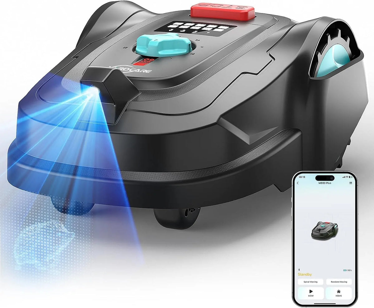 Rasenmäher M800Plus, 150 Hinderniserkennungen, GPS Positionierung+KI Vision, automatische Aufladung, Max. 800 m²