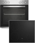 Beko Kochfeld BBUC12020X, SteamShine-Reinigung, Multifunktionsofen mit 4 Heizarten und Glaskeramik, Einbau-Herd-Set, Edelstahl, in Schwarz
