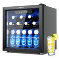 Kühlschrank, 43dB, EUHOMY Getränkekühlschrank, Mini mit Glastür, für Büro, Geräuscharm, Tisch-Getränkekühlschrank für 55 Dosen, Fassungsvermögen 36L