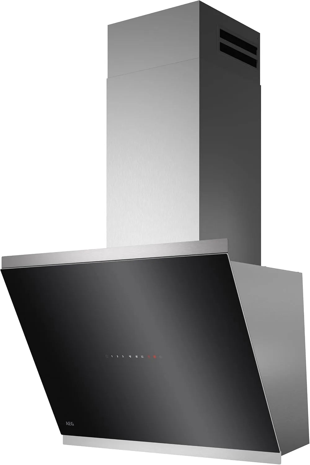 AEG Dunstabzugshaube 7000 GV77D61SL, max. 760 m³/h im Abluftbetrieb mit max. 67 dB, kopffreie Wandhaube mit Glas, Edelstahl, Lüftenfunktion
