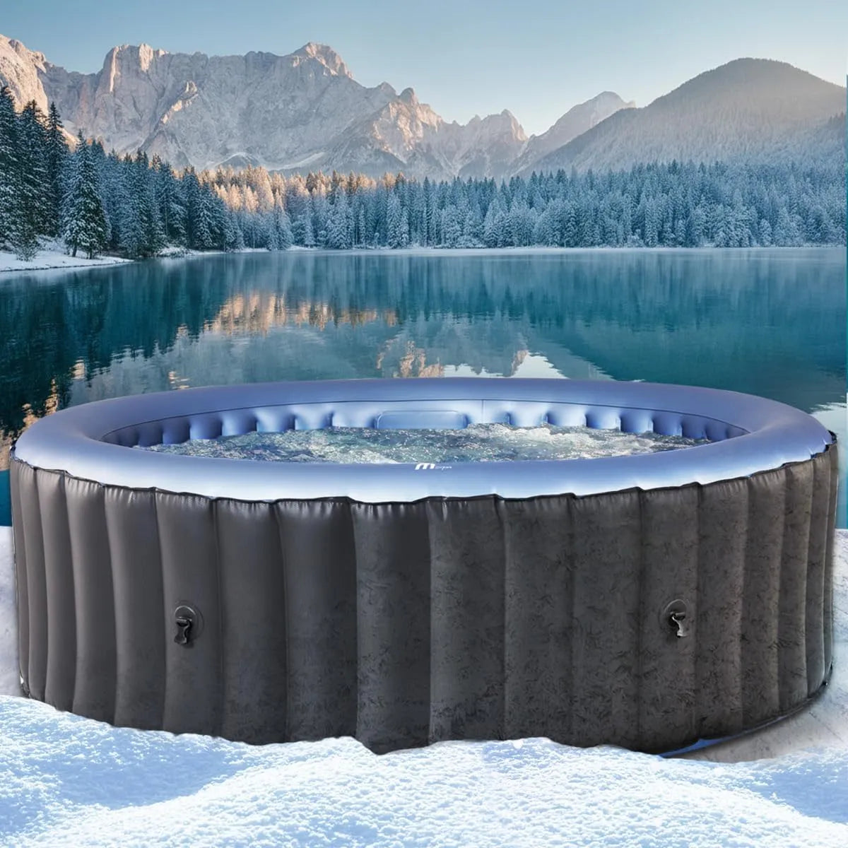 Whirlpool 180-224cm, BRAST aufblasbar MSpa Bergen für 4-8 Personen, viele Größen Ø180-224cm, bis zu 144 Massagedüsen, Bergen 6, In- Outdoor