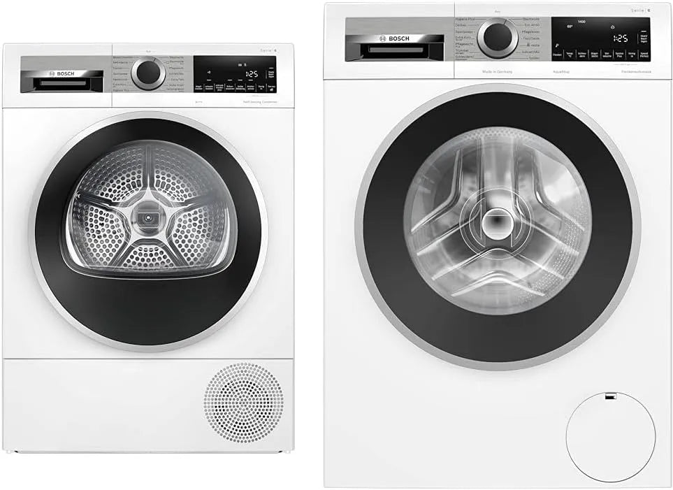 Bosch Wärmepumpentrockner WGG244140, Jahr & Waschmaschine Serie 6, Frontbeladung mit 9kg Fassungsvermögen, für 8 kg Wäsche, 176 kWh
