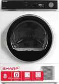 Sharp Wärmepumpentrockner KD-NHA8S6GW1D-DE, 15 Betriebsprogramme inklusive. BabyCare und Jeans, BubbleDrum, Trommelbeleuchtung, Gewicht 8 kg