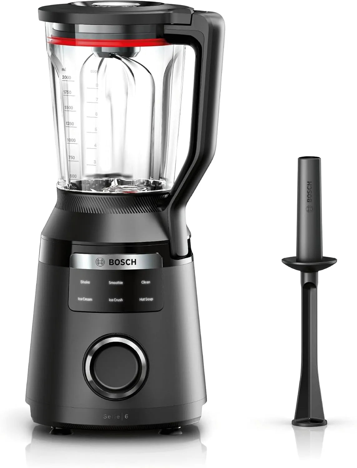 Bosch Modell MMB6652B, Leistung 1800W, Fassungsvermögen 2L, Programme für heiße Suppe & Reinigung, spülmaschinenfeste Teile, in Schwarz