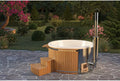 Stockholm aus Thermoholz Holz Badefass, Hot Tub Ø 180 cm, Leistung 30 kW, 8 Personen, inklusive. Edelstahl-Ofen, Minibar, Schwimmbecken, Badebottich