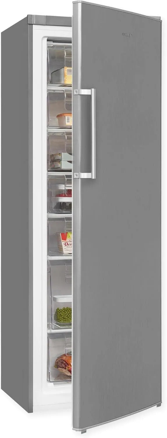 Exquisit Gefrierschrank GS280-H-040E, Standgerät, Fassungsvermögen 242 l Volumen, inoxlook, Gefrieren, Türanschlag wechselbar