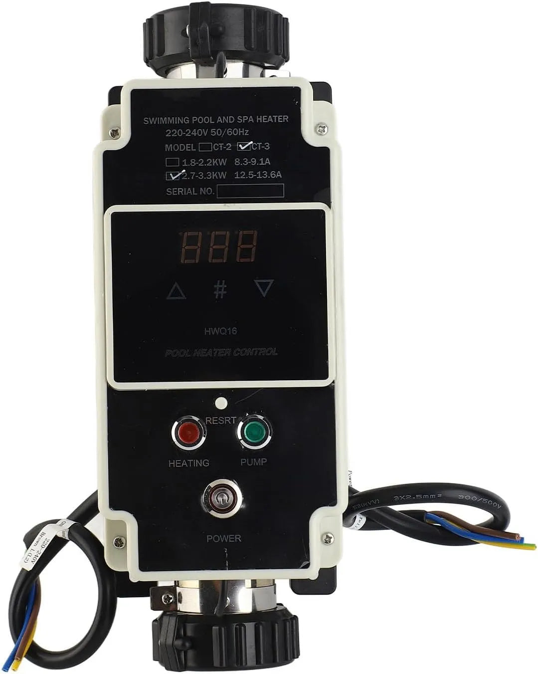 Warmwasserbereiter, mit digitalem Display für -Spa -Badewanne 220 bis 240 V, 2,7 bis 3,3 kW Poolheizung Elektrischer Schwimmbad Hot Tub Thermostat