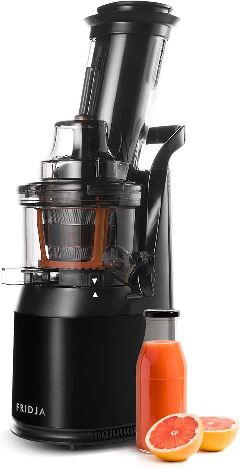 Entsafter, Leistung 240W, Fruchtsaftpresse Elektrisch Slow Juicer, Spülmaschinenfest, in Schwarz, Gemüse und Obst, Edelstahl Sockel, BPA-Frei