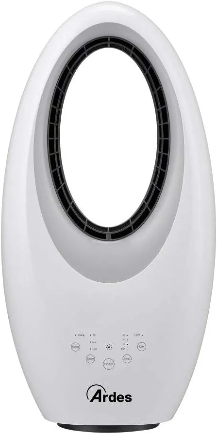 Ventilator AR5BL1 ARDES - Flügelloser, LED-Nachtlicht, Modell Muna Bladeless, Weiß, leistungsstarker und leiser inklusive Fernbedienung