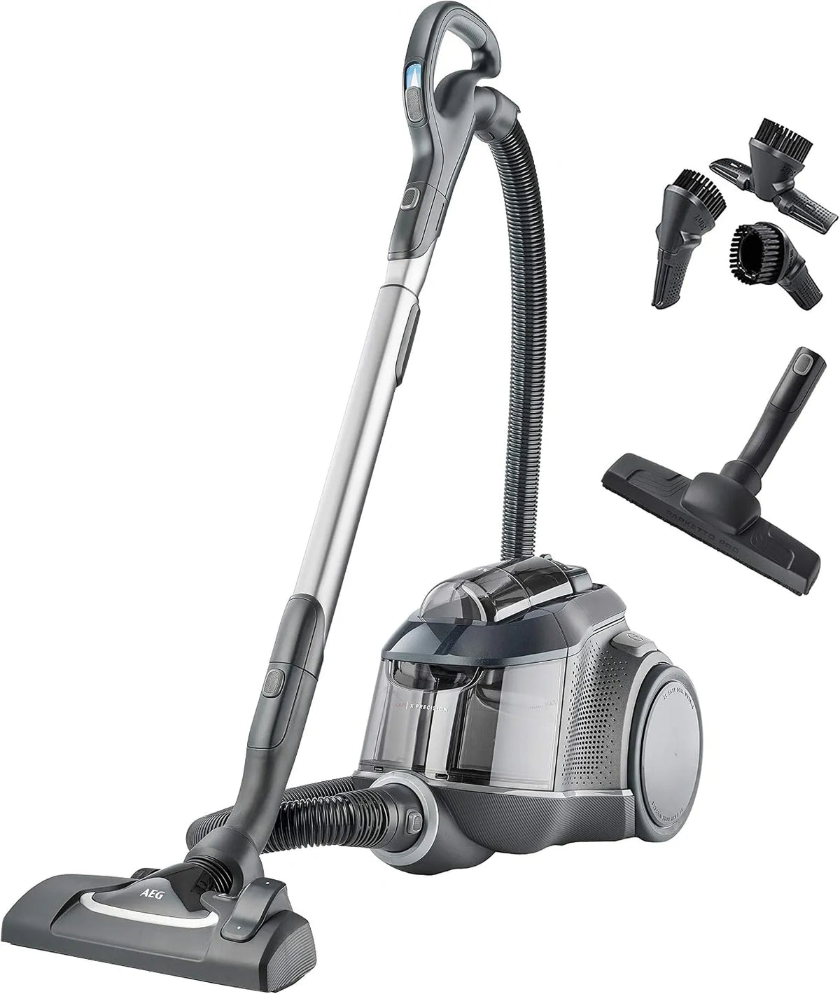 AEG Staubsauger LX9-3-STM, nur 72 dB, Fassungsvermögen 1,6 l Staubbehälter, 3D Filter-System, 650 Watt, 12 m Aktionsradius, ohne Beutel, XL-Räder