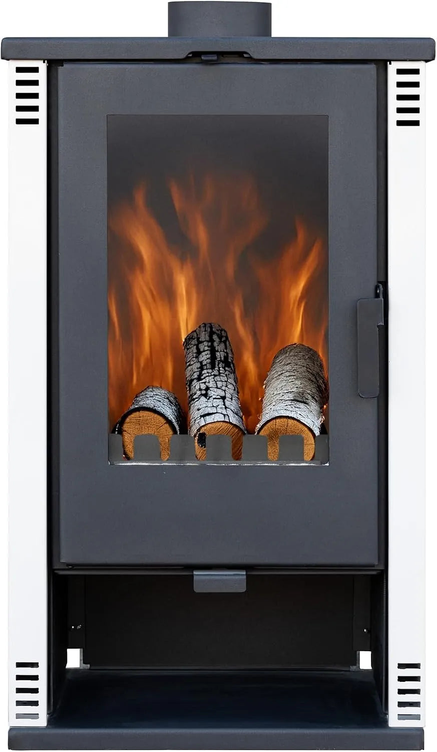 Kaminofen K10M, Kamin Heizofen Dauerbrandofen Holzofen, Кaminfeuer, Fireplace Wood, holzofen ALAZ Weiß 10 kW, Кaminholz Hüttenofen, Briketts Kamin