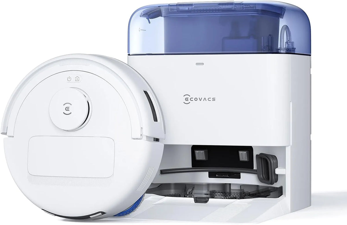 Ecovacs Saugroboter, ZeroTangle 2.0, TrueMapping 2.0, 45 ℃ Heißlufttrocknung, intelligente Tiefenreinigung, Blau, 9.000 Pa Saugkraft