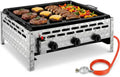 Gasgrill, Kommerzieller, TLSUNNY Edelstahl Gasbräter 3-flammig 12 kW, Maße 69x52x27 cm, Gleichmäßig Tischgrill für Gastronomie, Outdoor, Garten
