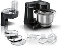 Bosch Küchenmaschine MUMS2EB01, Serie 2, kleine, Edelstahl-Schüssel 3,8 L, Leistung 700 W, 3 Scheiben, Planetenrührwerk, Knethaken, Schlag
