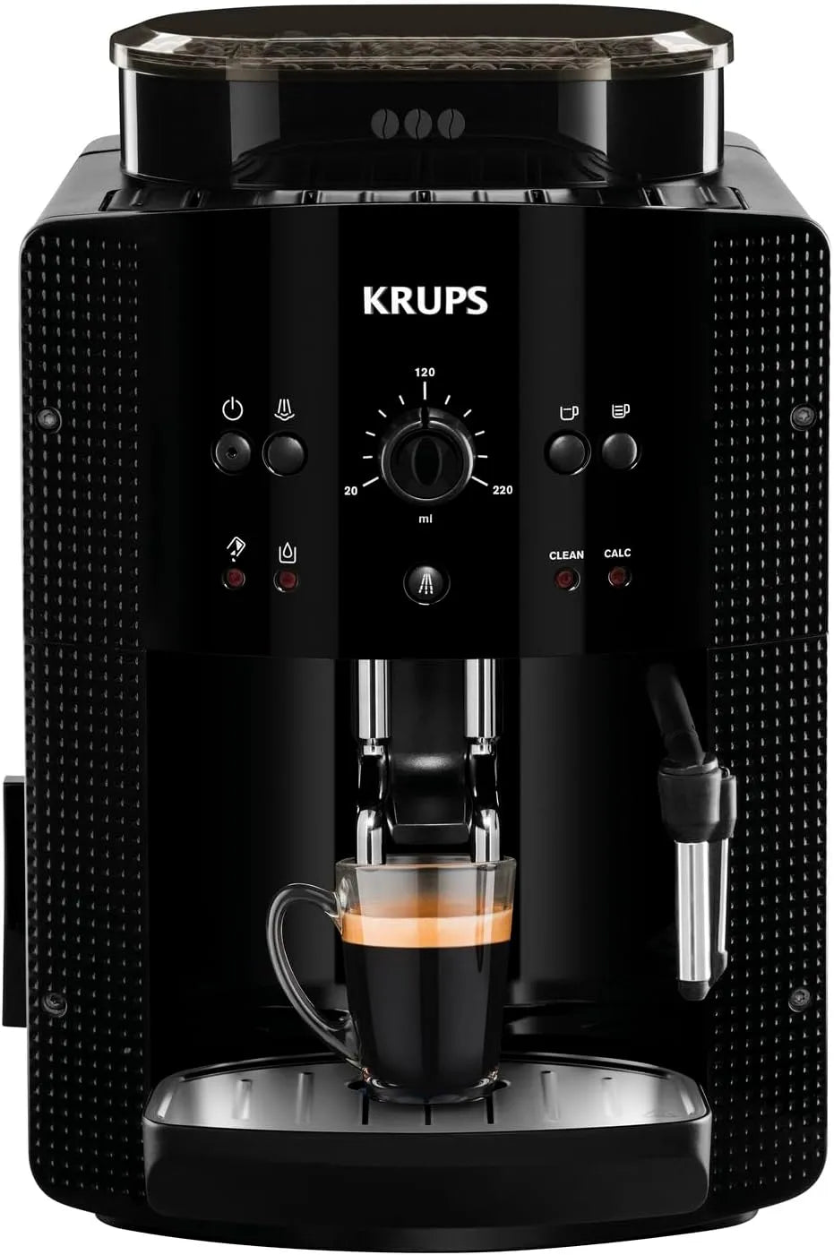 Krups Kaffeevollautomat, Fassungsvermögen 1,7 l Tank, automatische Kaffeemaschine, 3 Temperaturstufen und Mahlgradeinstellungen, Espresso