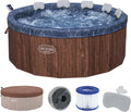 Bestway Whirlpool Lay-Z-SPA Toronto AirJet, 7 Personen, Energiesparend, Frostwächter, UltraFit-Pumpeneinheit, Palisander, Ø190x70cm, 180 AirJet-Düsen