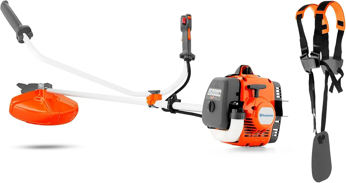 Husqvarna Rasentrimmer 122R, 21,7cm³ 2-Takt Freischneider, Smart Start, mit Doppelgurt, 43 cm Schnittbreite, Benzin, Tap 'n Go Kopf