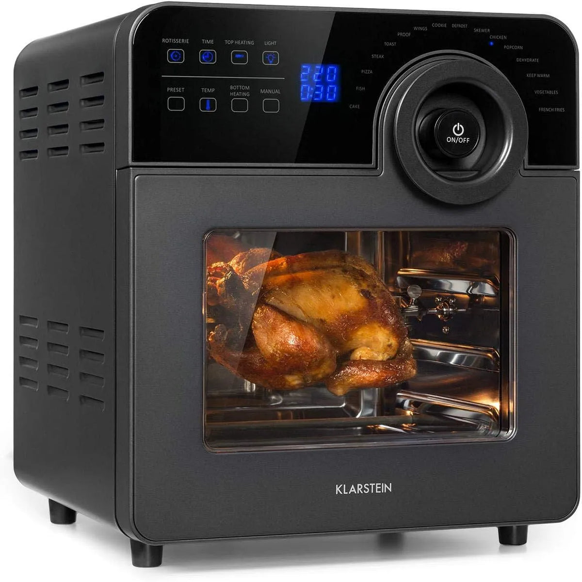 Klarstein Heißluftfritteuse 10h, Leistung 1700 W Heissluftfriteuse, Fassungsvermögen 14 L, 16 Betriebsprogramme, 50-220 °C, AeroVital Cube Chef
