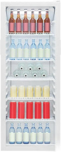 Bomann Kühlschrank KSG 7292, Breite 143cm, Getränkekühlschrank 2-12°C, 5 Gitterablagen, Fassungsvermögen 236L, mit Glastür, Energieklasse C, weiß
