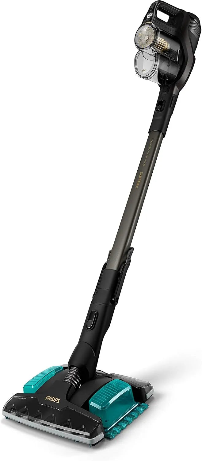 Philips Staubsauger 8000 360-Grad-Saugdüse XC8347/01, Series Aqua Plus Kabelloser, bis zu 80 Minuten Laufzeit, Wischer und Handstaubsauger