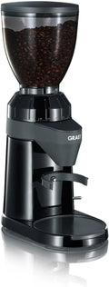 Kaffeemühle CM802 GRAEF - Elektrische, Bohnenbehälter 350 g, Aluminiumgehäuse, Siebträger, Aluminium-Schaufelrad, Leistung 128 W, 40 Mahlgrade