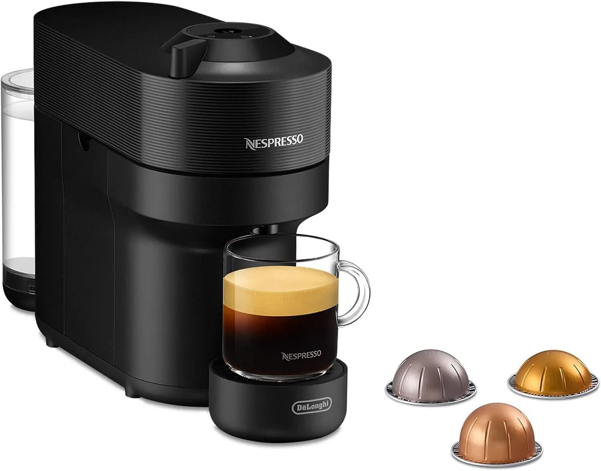 Nespresso De'Longhi Modell ENV90.B, bereitet 4 Tassengrößen zu, Vertuo Pop, One Touch Funktion, Kaffeekapselmaschine, Centrifusion-Technologie