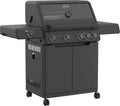 Gasgrill RÖSLE, ALLFLAME Hero 4, je 3,5 kW, 70x45 cm Grillfläche, 4 Brenner, PRIMEZONE, BACKBURNER, Gusseisenroste, Alu-Druckguss