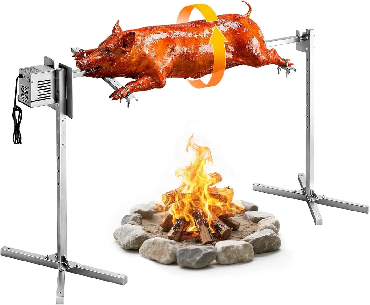 Vevor Grill AC 220, Spanferkelgrill Lammgrill Spießbratengrill 1321 mm Rotisserie -240 V, Leistung 38 W Motor Grillset für Partys