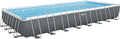 Bestway Pool, Power Steel Frame Komplett-Set mit Sandfilteranlage 956 x 488 x 132 cm, eckig, Farbe Grau