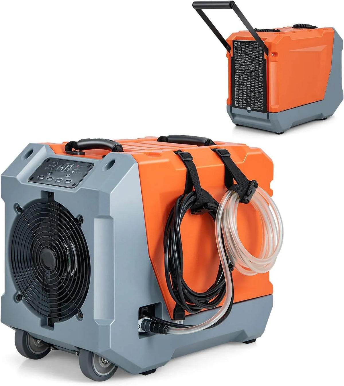 Goplus Luftentfeuchter 24H, Maße 57x34x47 cm, Digitalanzeige & Filter, Keller, Automatische Abschaltung, Orange, 85 L/Tag, Pumpe, Timer
