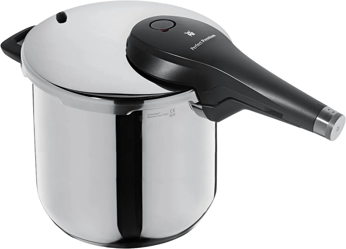 WMF Perfect One Pot Schnellkochtopf Induktion 6,5l, 2 Kochstufen, Dampfkochtopf 22 cm, All-In-One-Drehknopf, Cromargan Edelstahl poliert