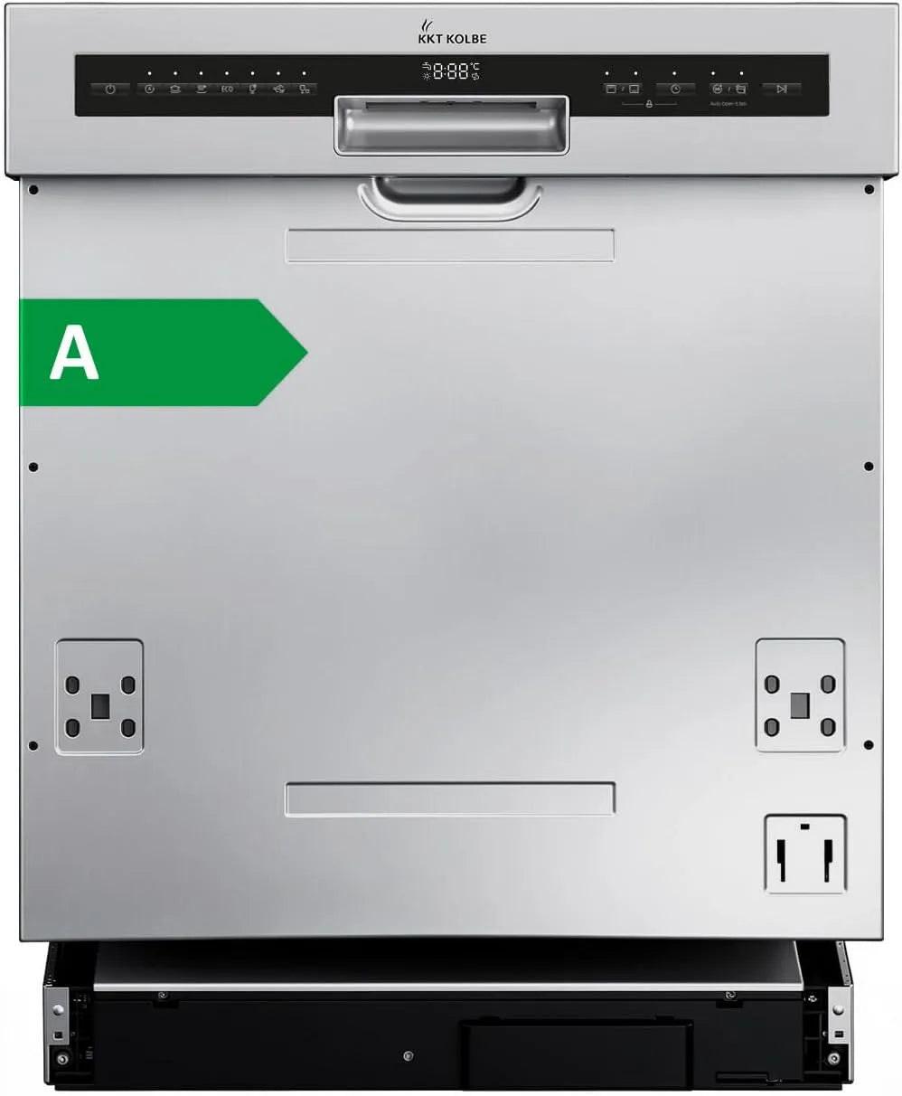 Geschirrspüler KOLBE 60 DW60TI KKT cm, KKT cm Spülmaschine teilintegrierbar Silber Edelstahl Unterbaufähig, ckschublade
