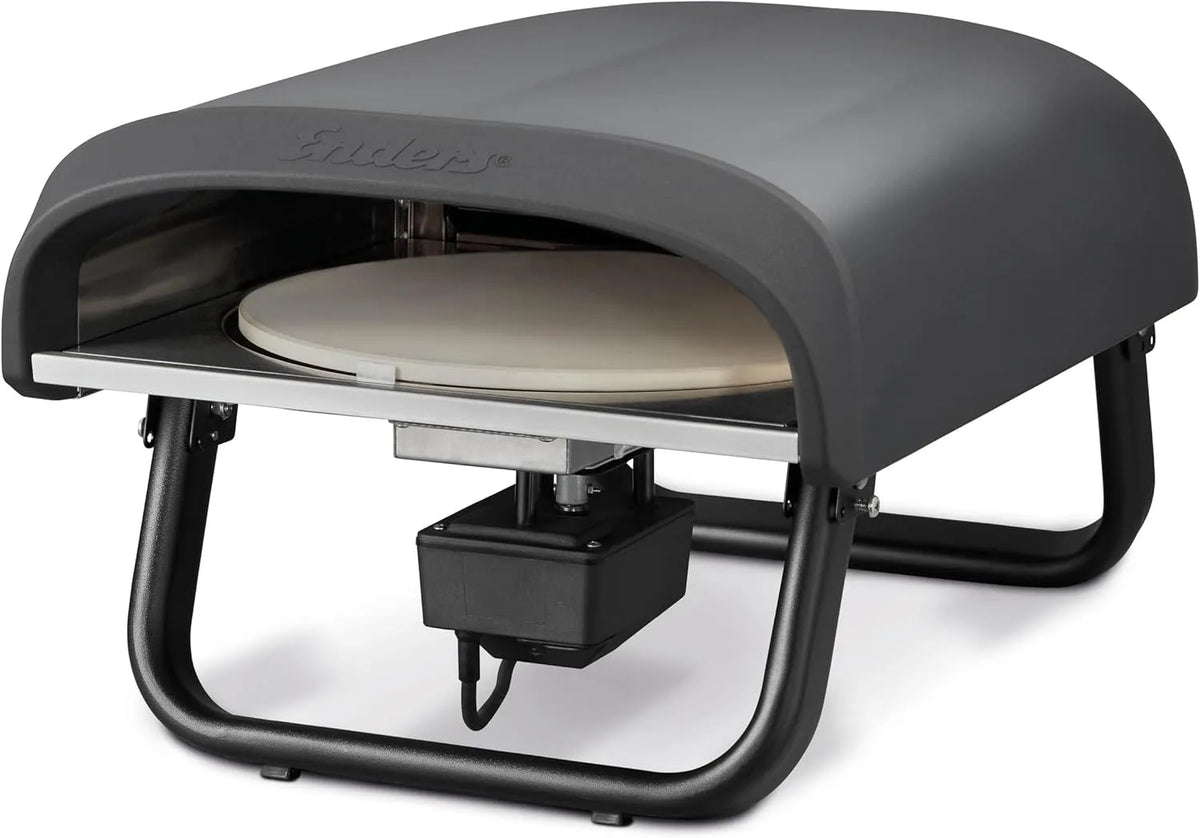 PACO Rotate 31316 Enders Pizzaofen, Cordierit-Pizzastein 30,5cm, Pizzastein rund, rotierend, Leistung 4kW, Thermometer