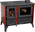 Kaminofen 4013, mit Backfach und Herdplatte Rot Holzofen 8 kW Holz Ofen Mehrfachbelegung Kamin Heizofen Küchenherd