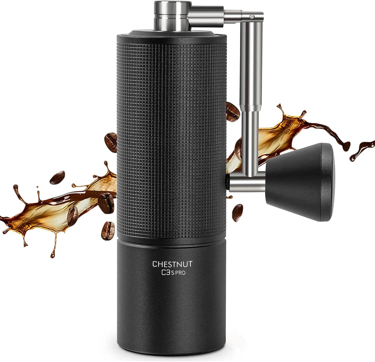 Kaffeemühle C3s S2C, manuelle, Edelstahl Kegelschliff, für Espresso bis French Press, TIMEMORE Chestnut PRO, Upgrade integriertes Ganzmetallgehäuse