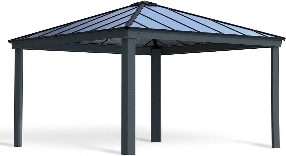 Carport Canopia by Palram, Bausatz Colorado 14x14 425 x 425.5cm Doppelcarport Polycarbonat in Anthrazit für PKW aus rostfreiem Aluminium
