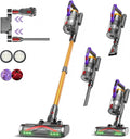 Staubsauger 7-Schicht-Filtra KIPMAX Akku, 50000Pa, Leistung 550W, 70Min,1.5L Kabellos mit Display, Anti-Tangle-Bürste & 2 Duftplatten, Tierhaar