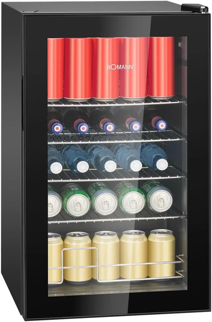 Bomann Kühlschrank KSG 7287, stufenlos regelbar +3–10°C, Getränkekühlschrank, leise, für Flaschen & Dosen, Fassungsvermögen 63 Liter