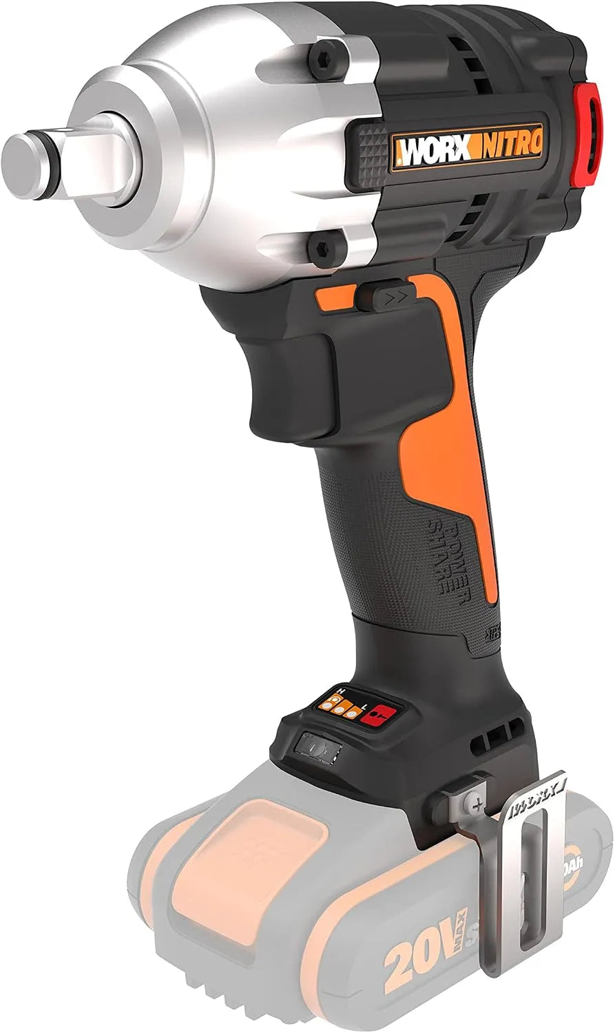 Worx Modell WX272.9 300Nm 3-Gang-Getriebe, Nitro Bürstenloser Akku Schlagschrauber 20V, Spannung 20V, Mit Variablem Und LED-Licht