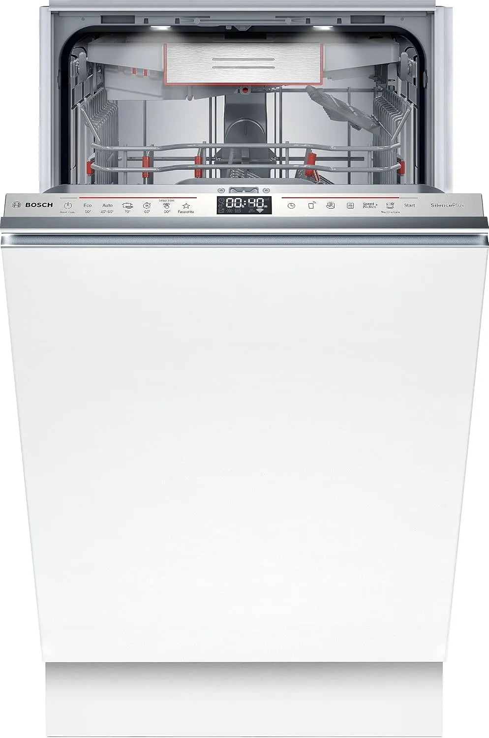 Bosch Geschirrspüler SPV6EMX05E, Duo Power für Reinigung, AquaStop, EcoSilence Drive, Serie 6 Vollintegrierter 45 cm, Time Light