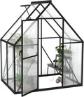 Gewächshaus Premium, Aluminium 125x180x195cm 2.25m² Begehbares Garten, Dachfenster, Tür Wetterfest, mit verstärktem Fundament, Gemüse & Pflanzen
