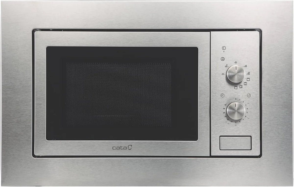 Grill MMA 20 X, Kapazität 20L Breite 60 cm, CATA Einbaumikrowelle Inox Inneneinrichtung aus Edelstahl Einbau in Hochmöbel 5 Leistungsstufen 1000 W