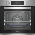Beko Backofen BBIS12301XE b300, Multifunktionsofen mit 9 Funktionen, SteamAdd-Dampffunktion, versenkbare Knebel, Einbau 72 Liter, AeroPerfect